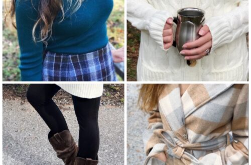 Photo collage of fall fashion outfit ideas for the country woman