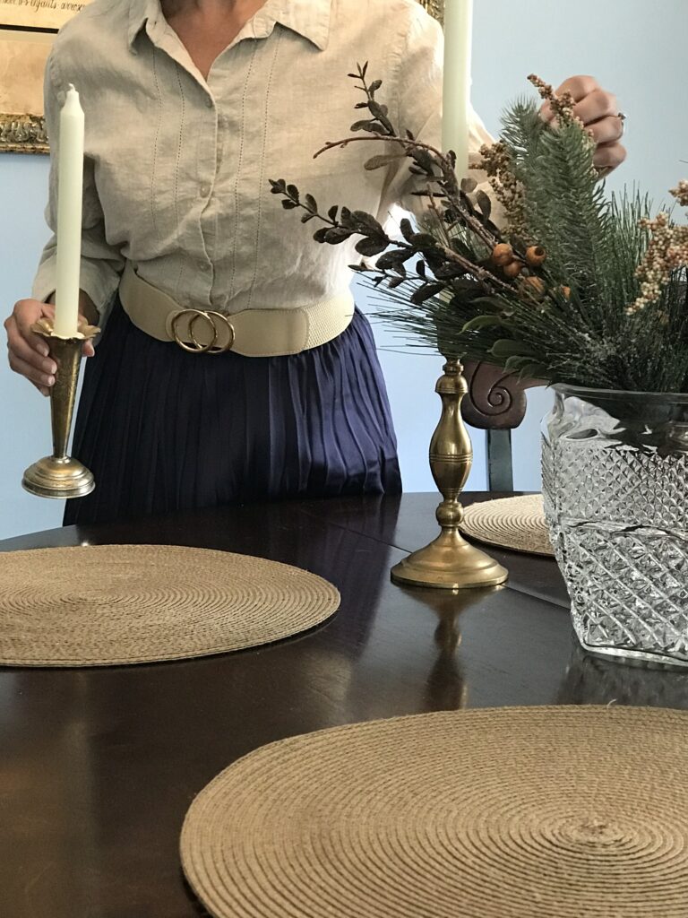 fall candlesticks tablescape decor