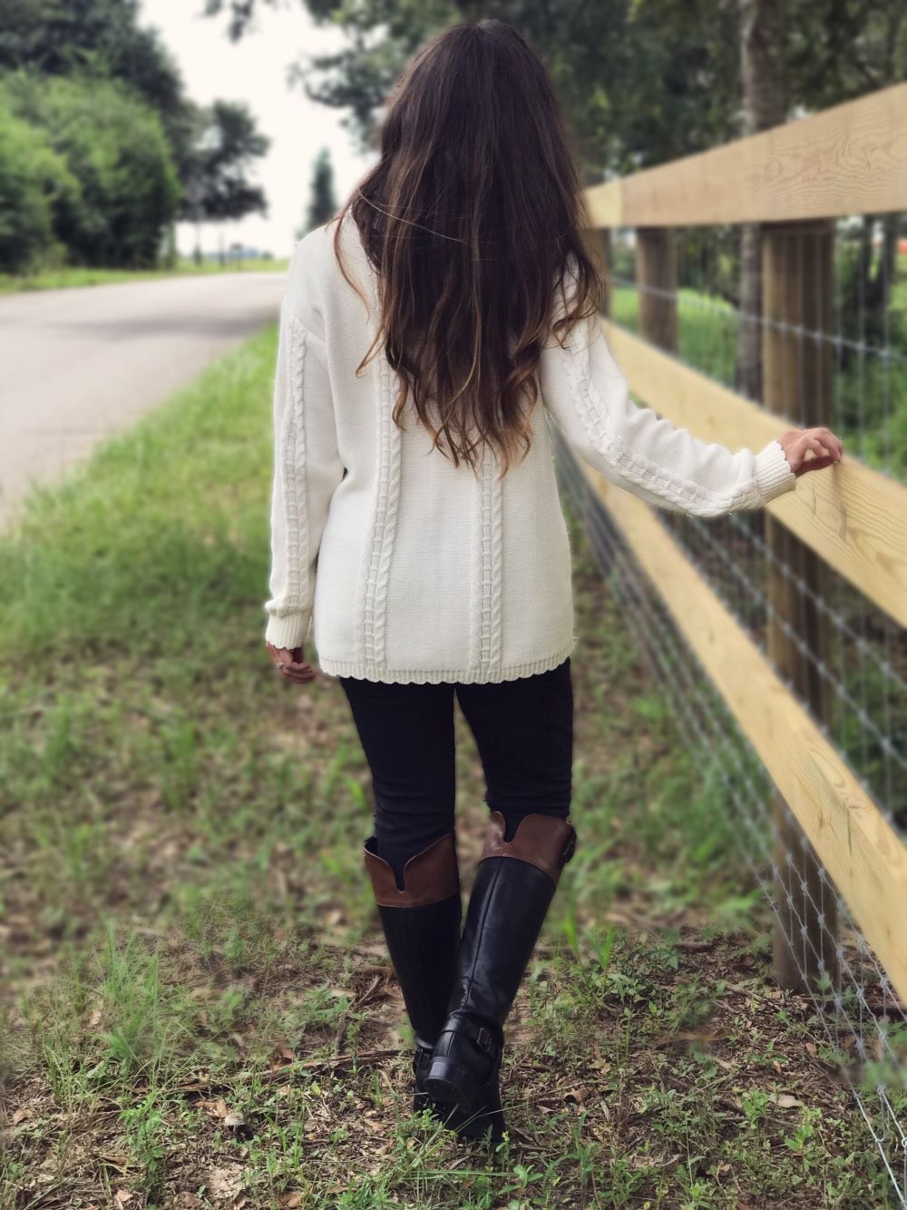 fall country outfit essentials leggings sweaters and boots