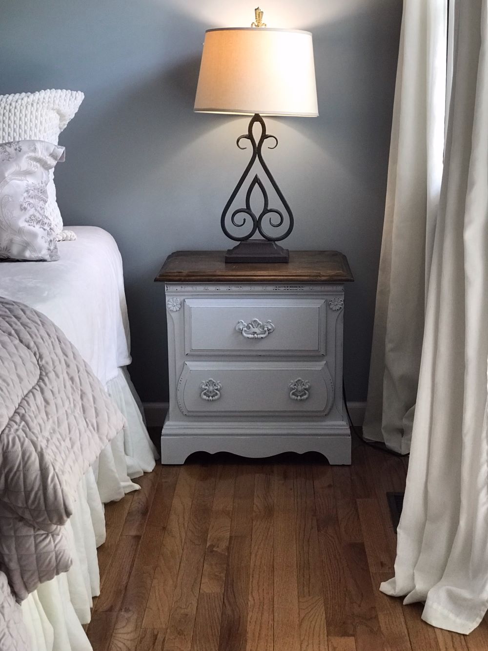 french country romantic master bedroom nightstands