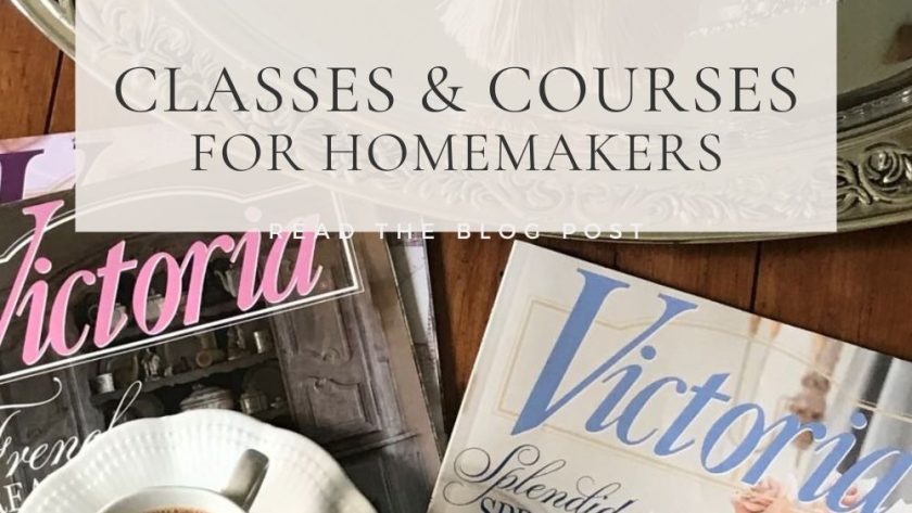 homemaking lessons, classes, and courses