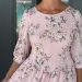 laura ashley style princess waist puff sleeved dress in light pink floral fabric